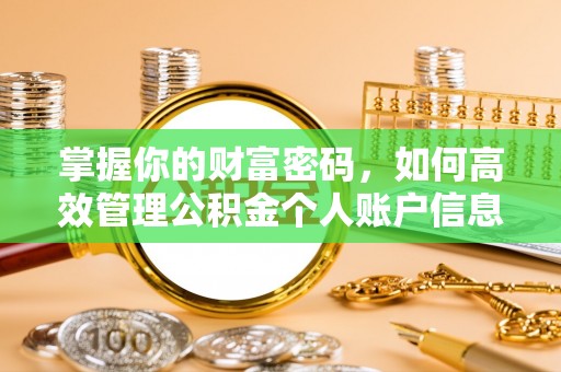 唐县掌握你的财富密码，如何高效管理公积金个人账户信息