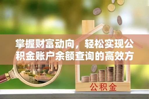 唐县掌握财富动向，轻松实现公积金账户余额查询的高效方式