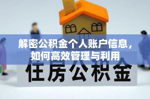 唐县解密公积金个人账户信息，如何高效管理与利用