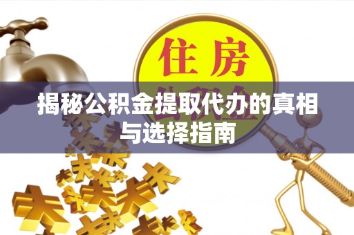 唐县揭秘公积金提取代办的真相与选择指南
