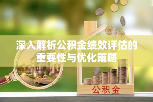 唐县深入解析公积金绩效评估的重要性与优化策略