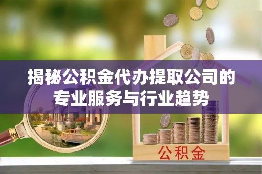 唐县揭秘公积金代办提取公司的专业服务与行业趋势